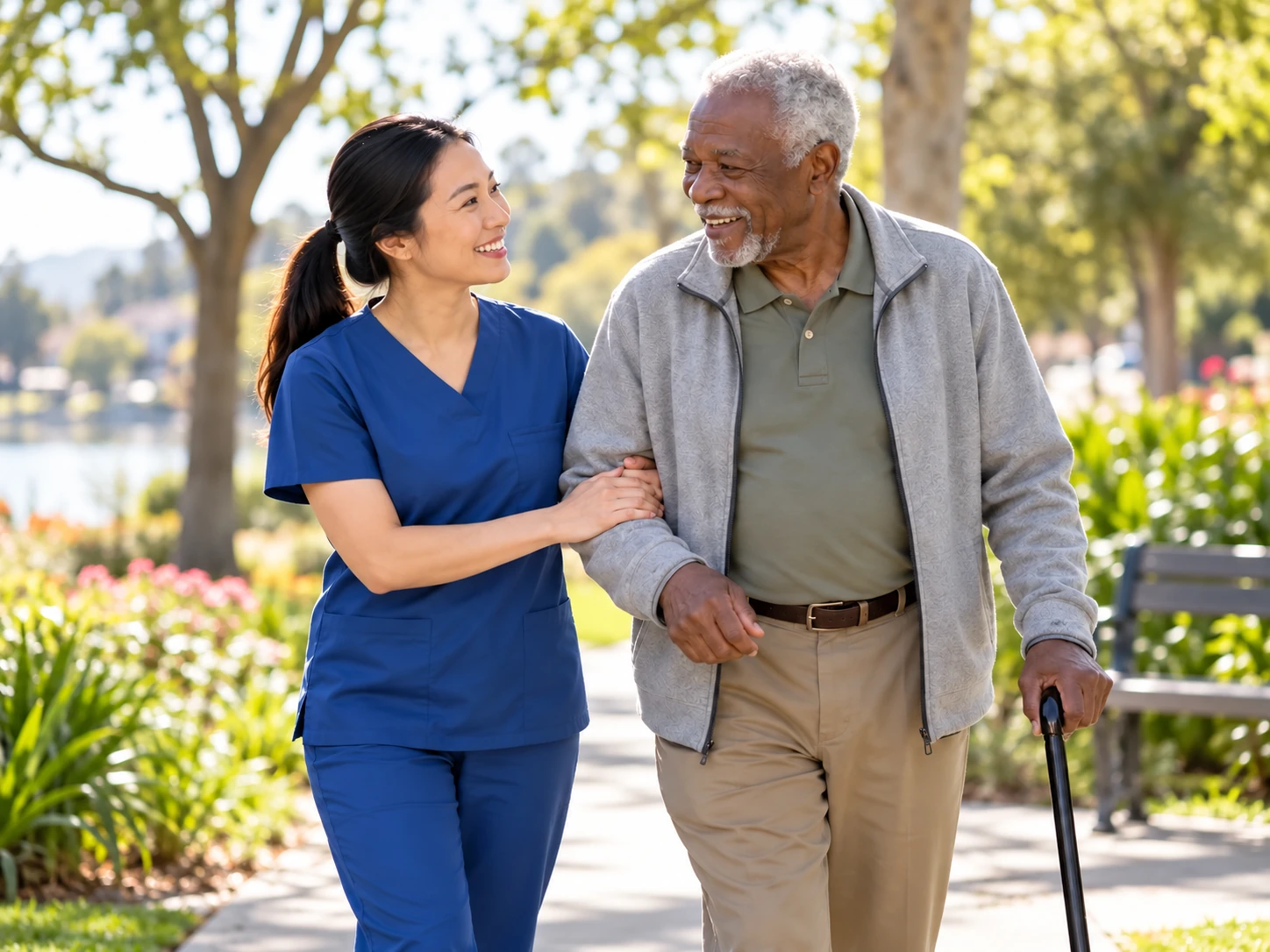 Caregiver providing in-home support